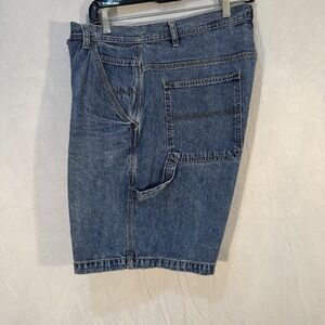 Carpenter Cargo Blue Jean Shorts Hammer Loop Size 38 Medium Wash Shorts Mens
